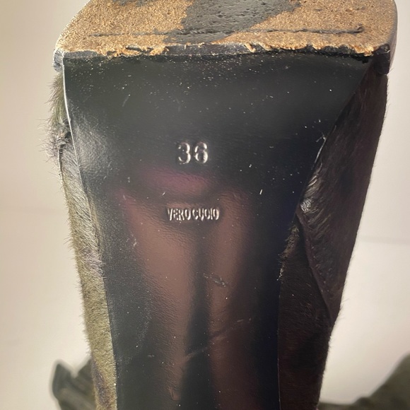 Alexander Wang aymeline Ponyhair boots heels Green Camo Leopard 36 - Picture 9 of 9